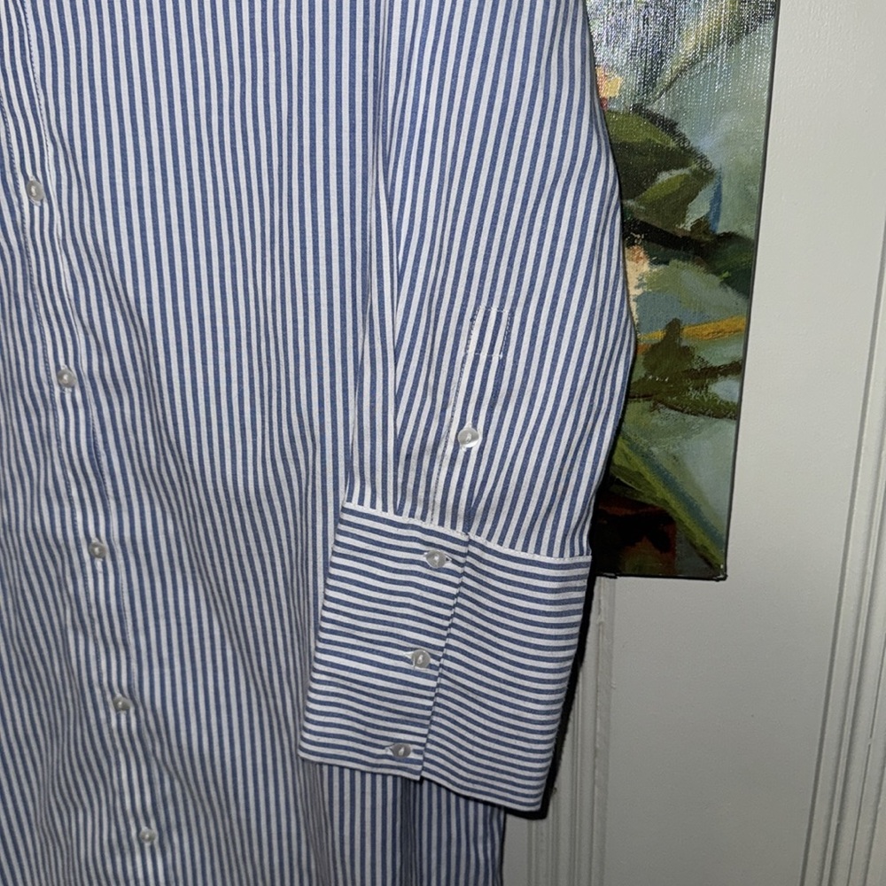 Blue and White Striped Midi Dress by Neon Rose Size Large - Picture 3 of 6